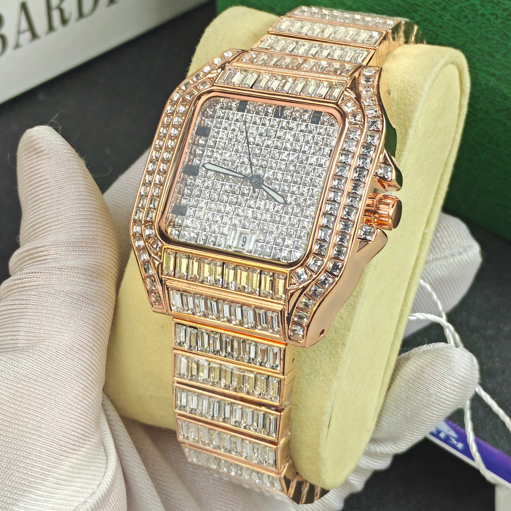 Leisure Versatile Hip Hop Men's Diamond-embedded Watch Dujana147