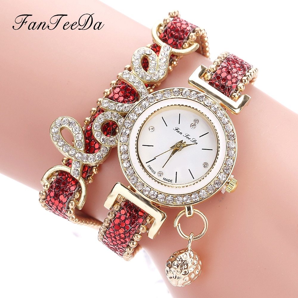 FanTeeDa Brand Women Bracelet Watches Ladies Watch Rhinestones Clock Womens Fashion Dress Wristwatch Relogio Feminino Gift Dujana147