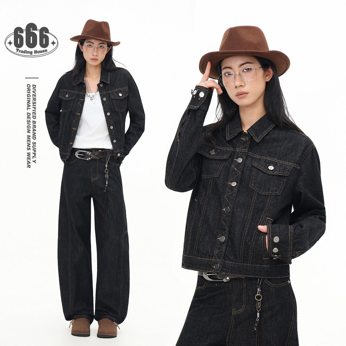 Retro Black Denim Clothes Jacket