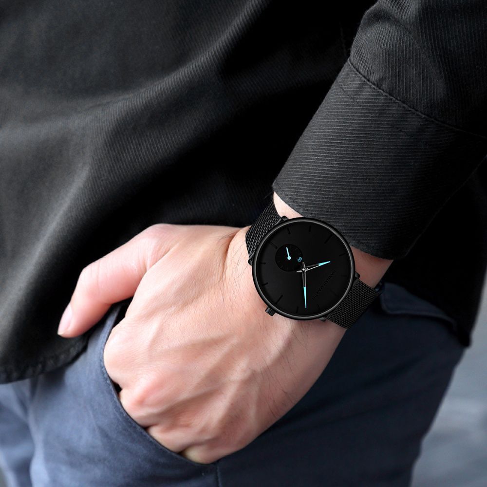 Men's Amazon hot sale authorized cross-country waterproof watch Stainless steel steel mesh with small dial quartz watch Dujana147