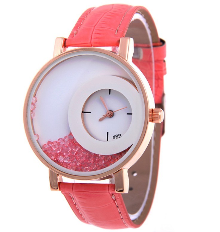 Amazon Explosion Brand, Europe And America Hot Fashion Quartz Watches 489 Full Drilling Quicksand Female Watches Female Dujana147