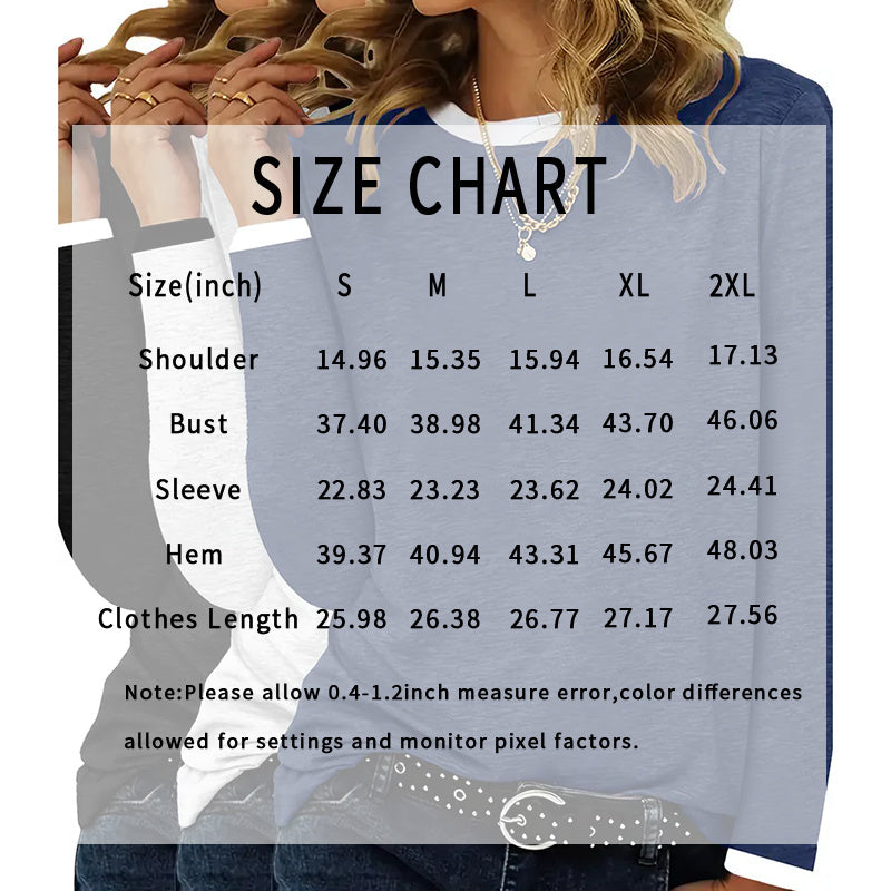 3 Pack Women's Long Sleeve T Shirts, Round Neck Basic Tops Fall Casual Trendy Tees Loose Fit Soft Clothes Outfits