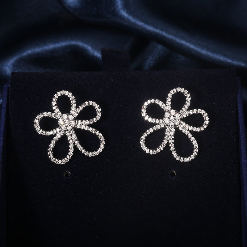 S925 Sterling Silver Five Petal Jewellery Set Dujana147