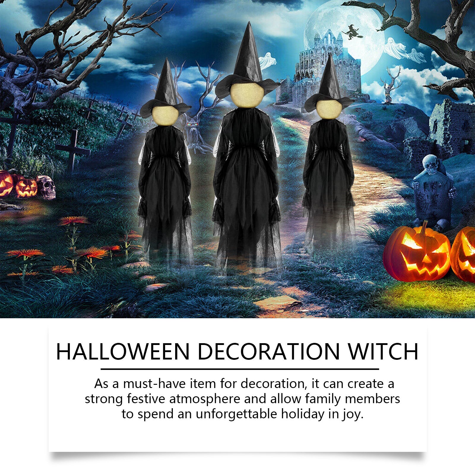Three Costumes Halloween Witch Decoration Atmosphere Dujana147