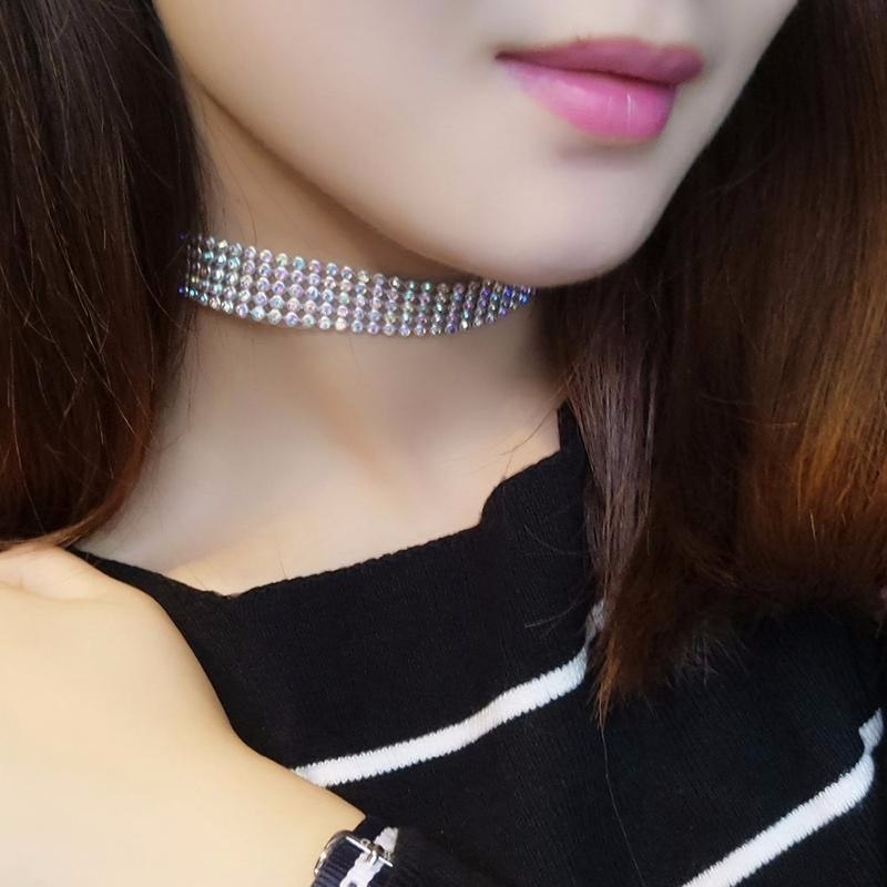 Fashion Women Full Crystal Rhinestone Choker Necklace Wedding Jewelry Chokers Necklaces For Women Dujana147