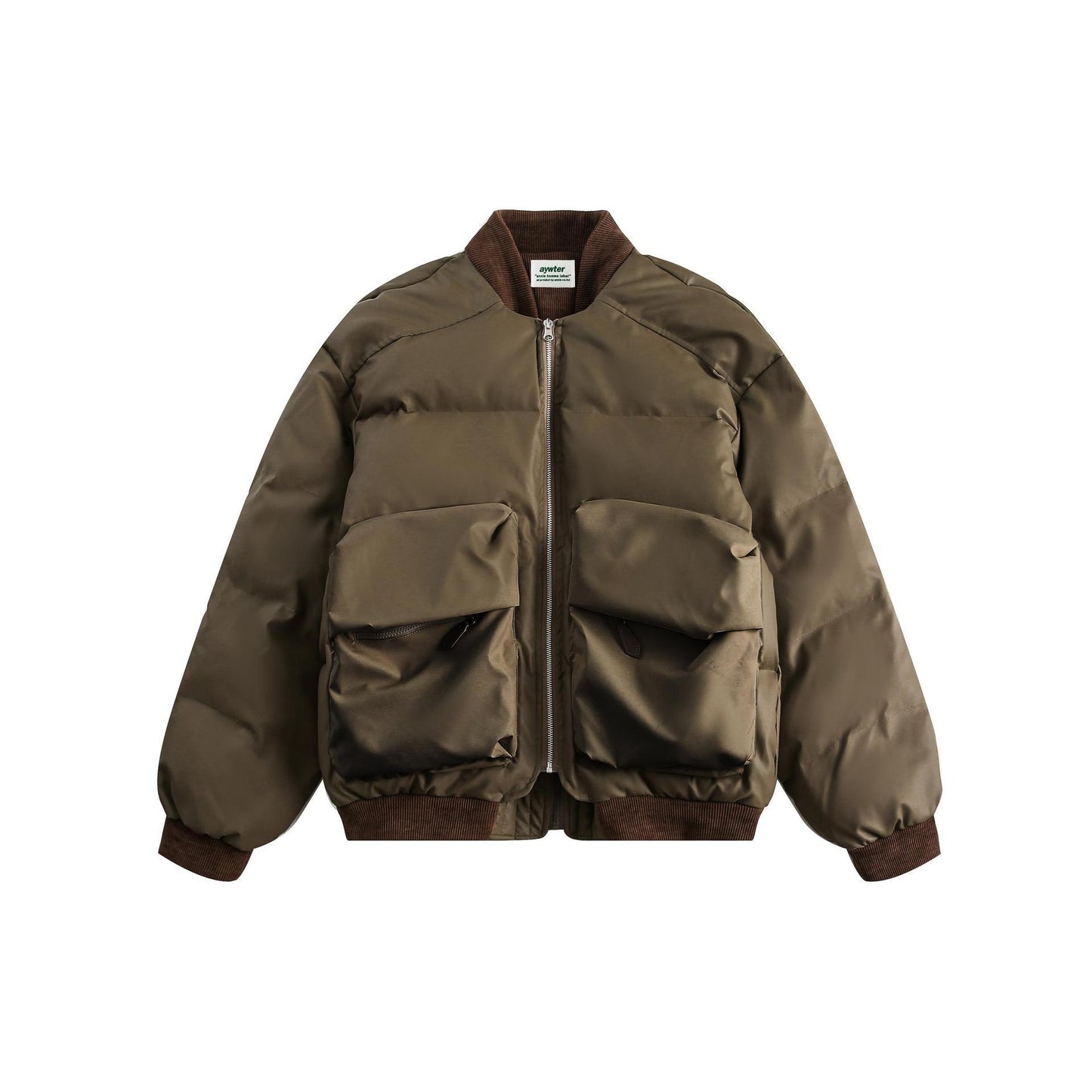 Stitching Pu Shuai Fake Two-piece Cotton-padded Clothes For Men And Women