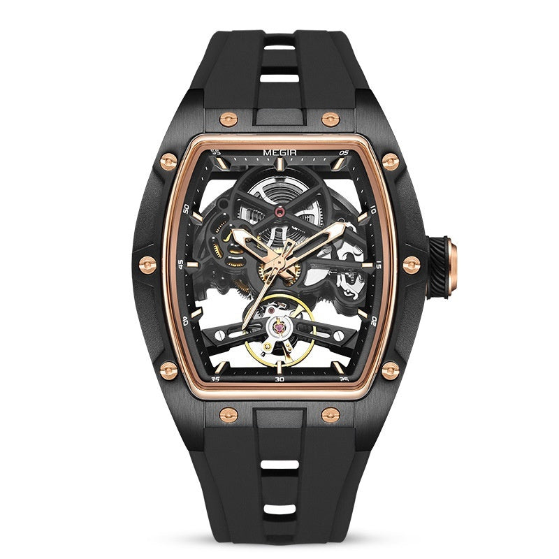 Men's Stainless Steel Shell Automatic Hollow Mechanical Watch Dujana147