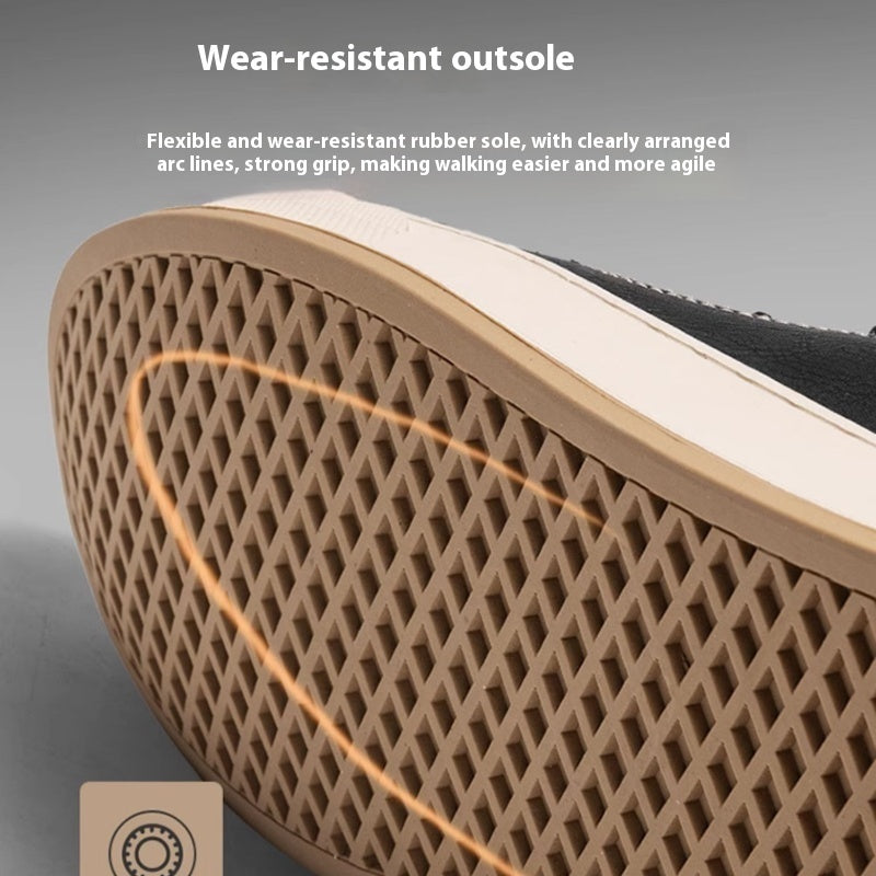 Autumn And Winter Mid-top Board Shoes Soft Leather Retro