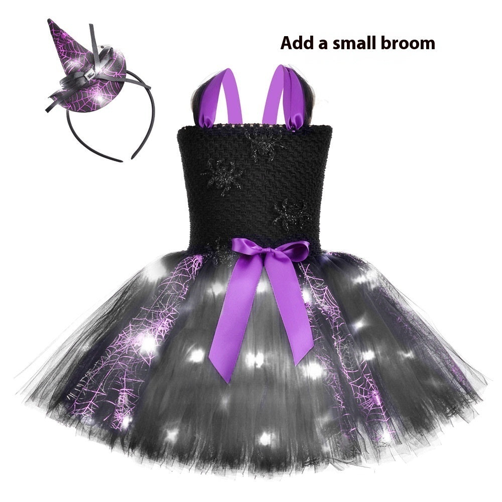 Halloween Children's Spider Pettiskirt Black Performance Skirt Dujana147