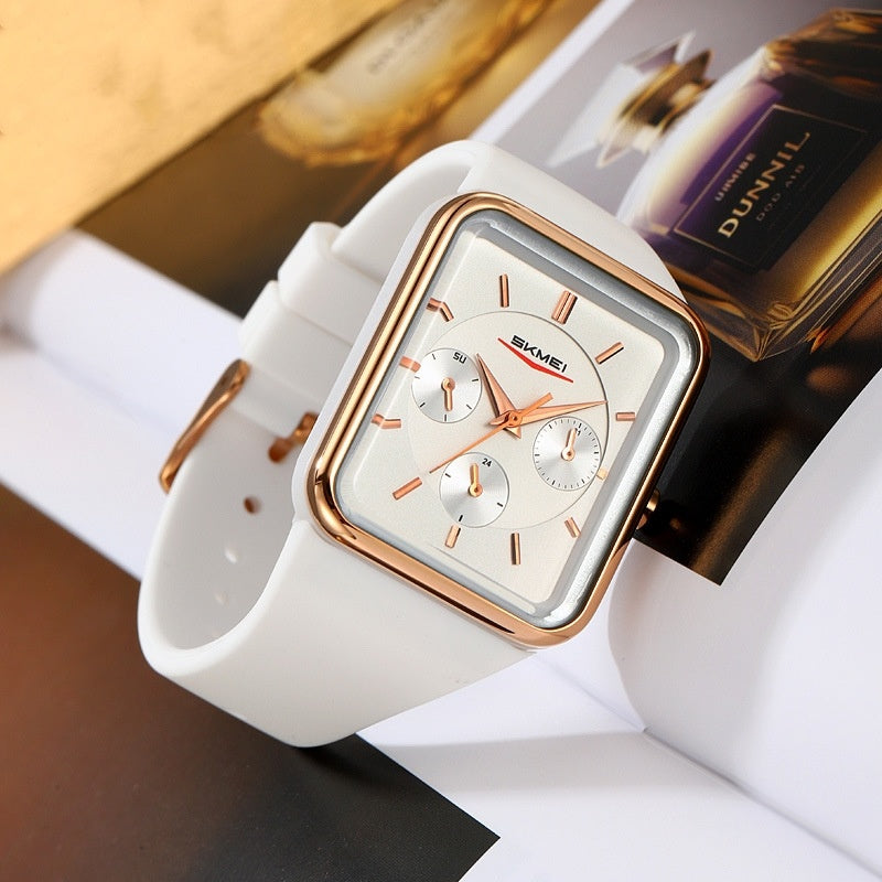 Multi Functional Square Silicone Waterproof Watch For Girls Dujana147