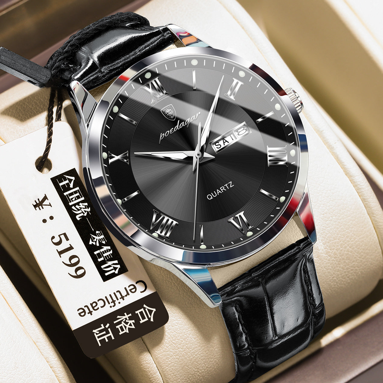 Men's Casual Luminous Double Calendar Waterproof Watch Dujana147