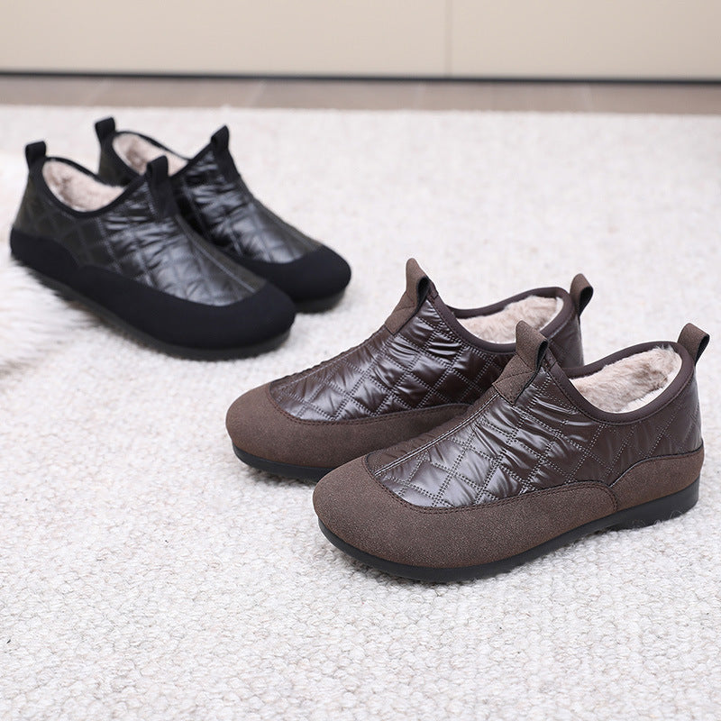 Waterproof Non-slip Snow Boots Fleece-lined Warm Leisure Cotton Shoes