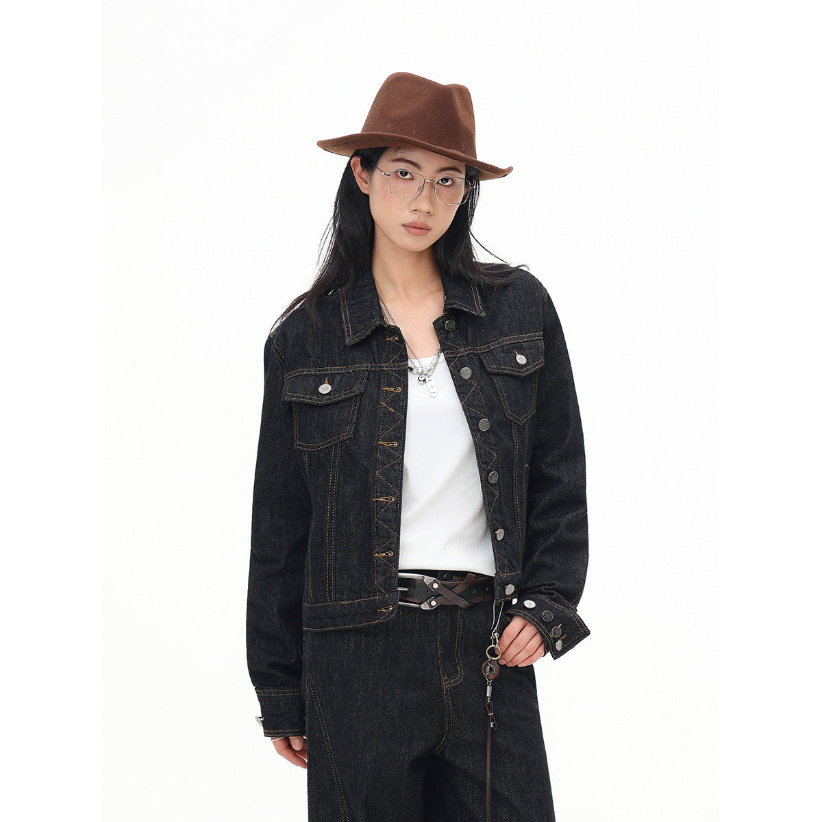 Retro Black Denim Clothes Jacket