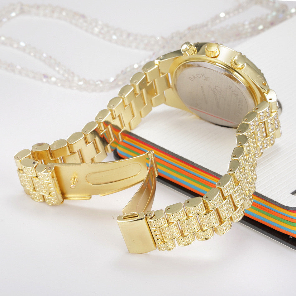 Women Crystal Quartz Analog Wrist Watch Fashion Stainless Steel Geneva Luxury Reloj Hombre Montre Femme Sport Watches Dujana147