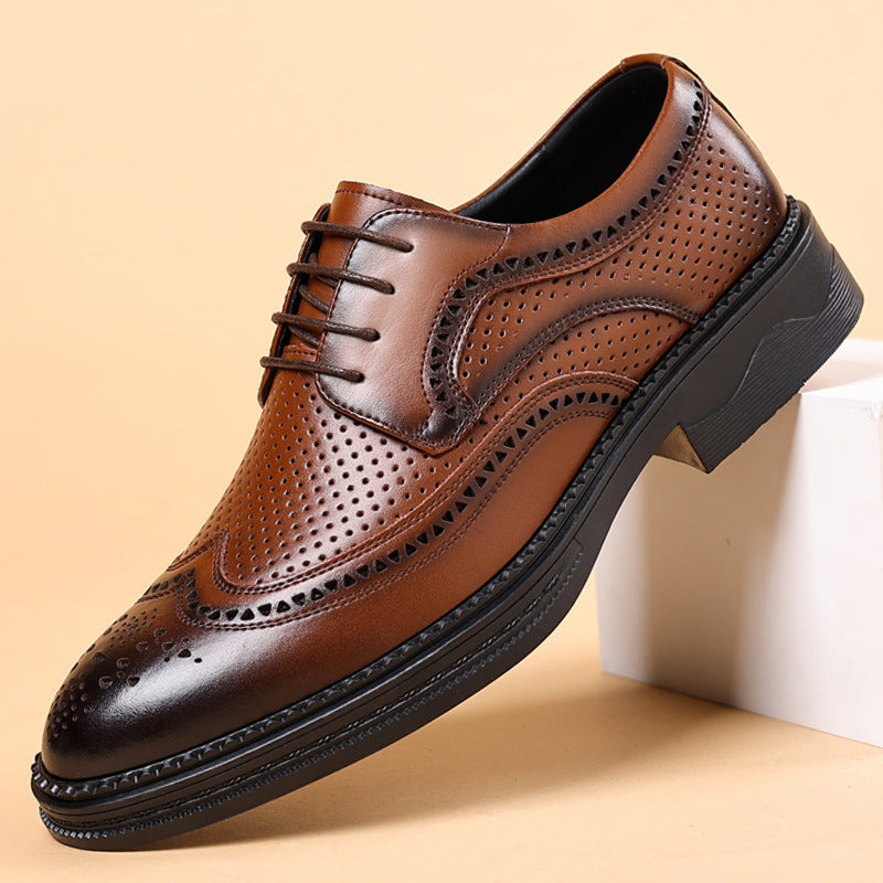 Hollow Leather Shoes Men's Business Formal Wear Casual Dujana147