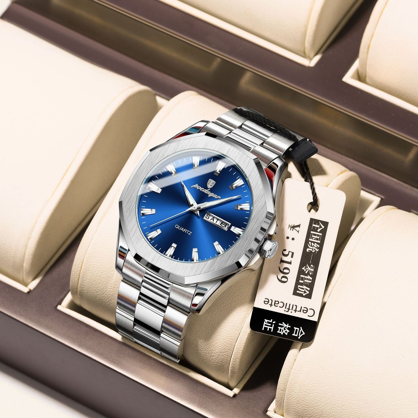 Men's Steel Strap Quartz Watch Dujana147