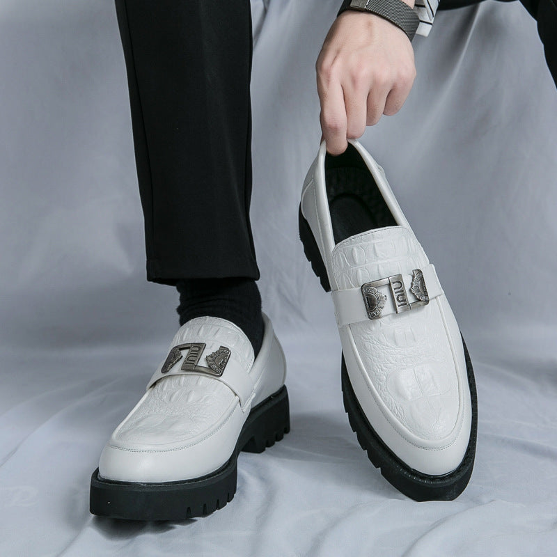 Thick Bottom Slip-on Business Casual Leather Shoes