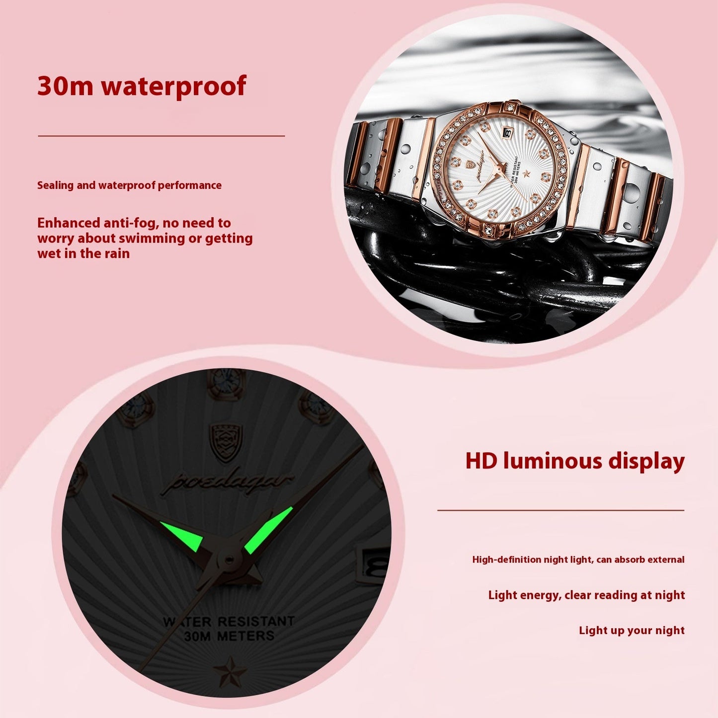Women's Waterproof Luminous Ultra-thin Watch Dujana147