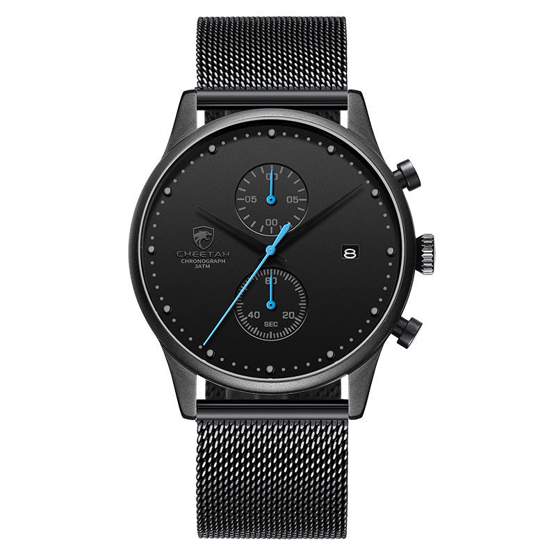 CHEETAH Business Men's Watch Hot Selling Waterproof Steel Band Multifunctional Two Eyes Dujana147