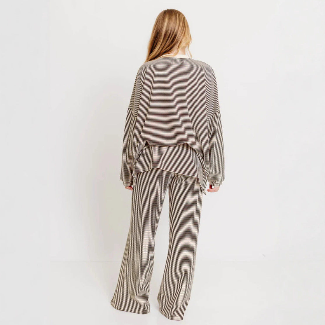 Striped Casual Home Clothes Pajamas Set