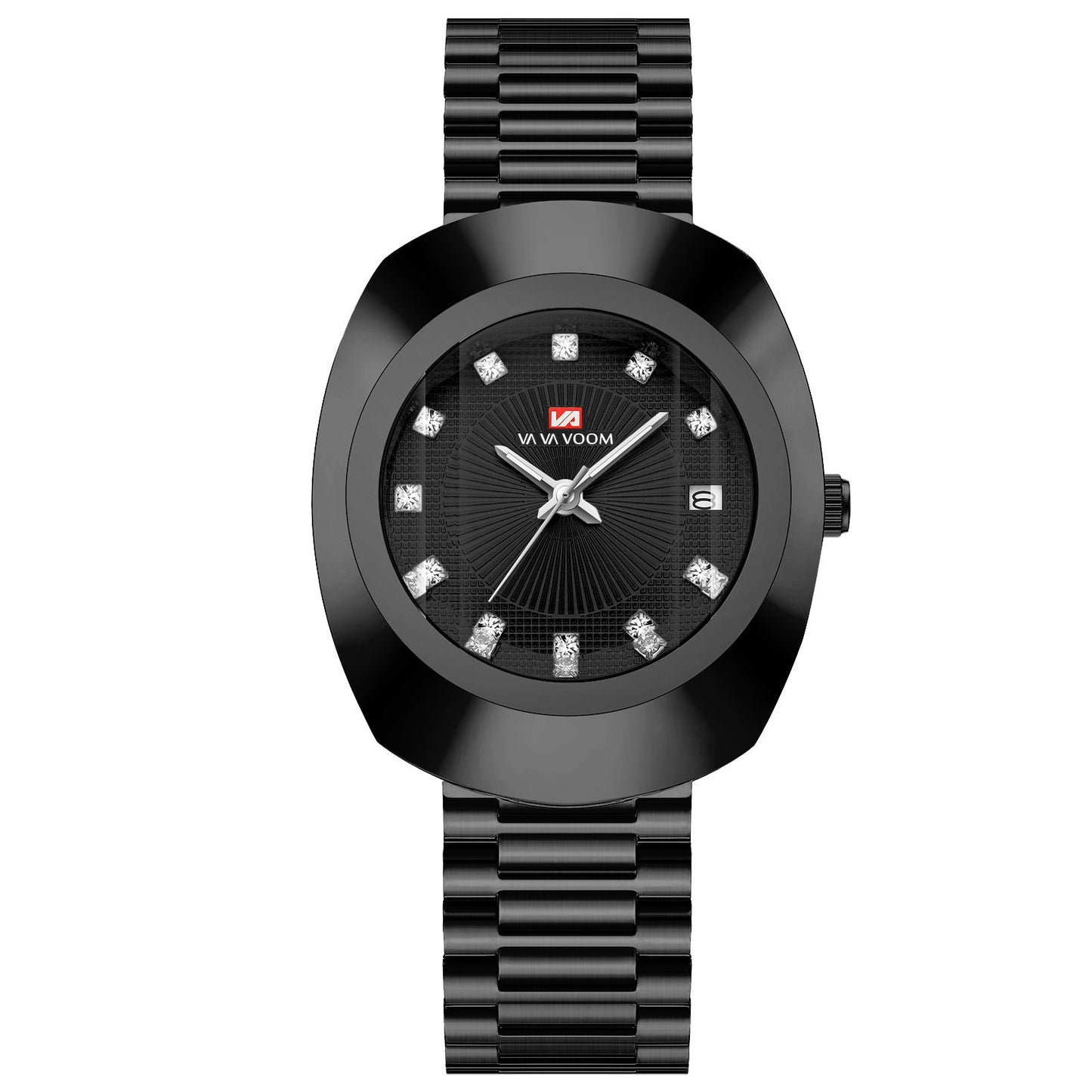 Couple Quartz Watch Yellow Gold Diamond Waterproof Steel Belt Watch Dujana147