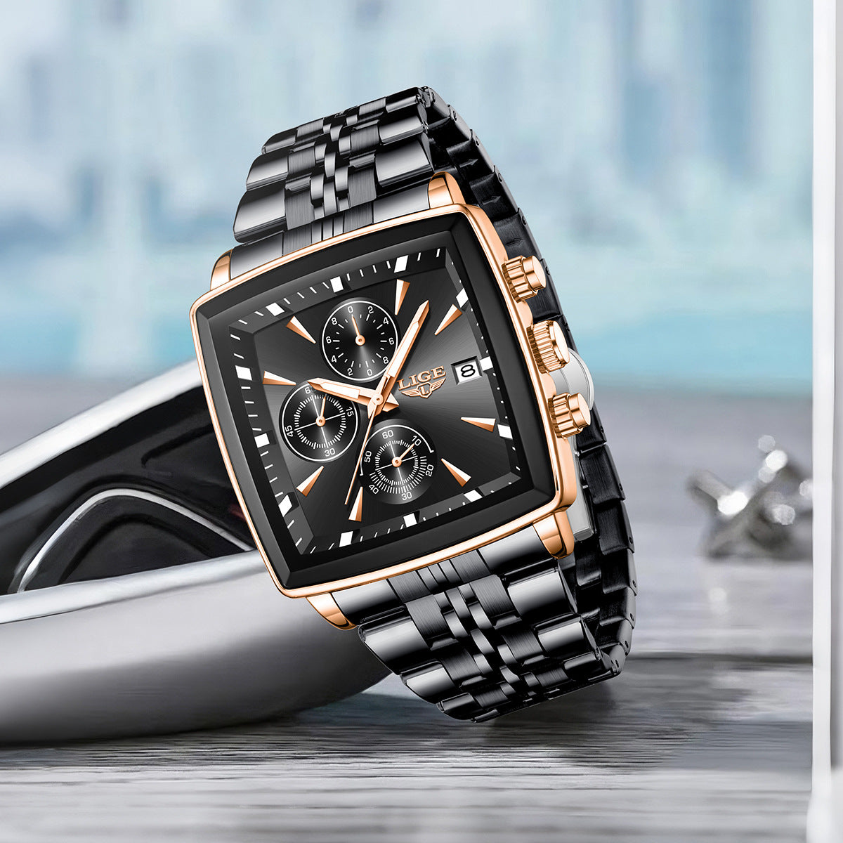 Business Personality Large Dial Square Watch Men Dujana147