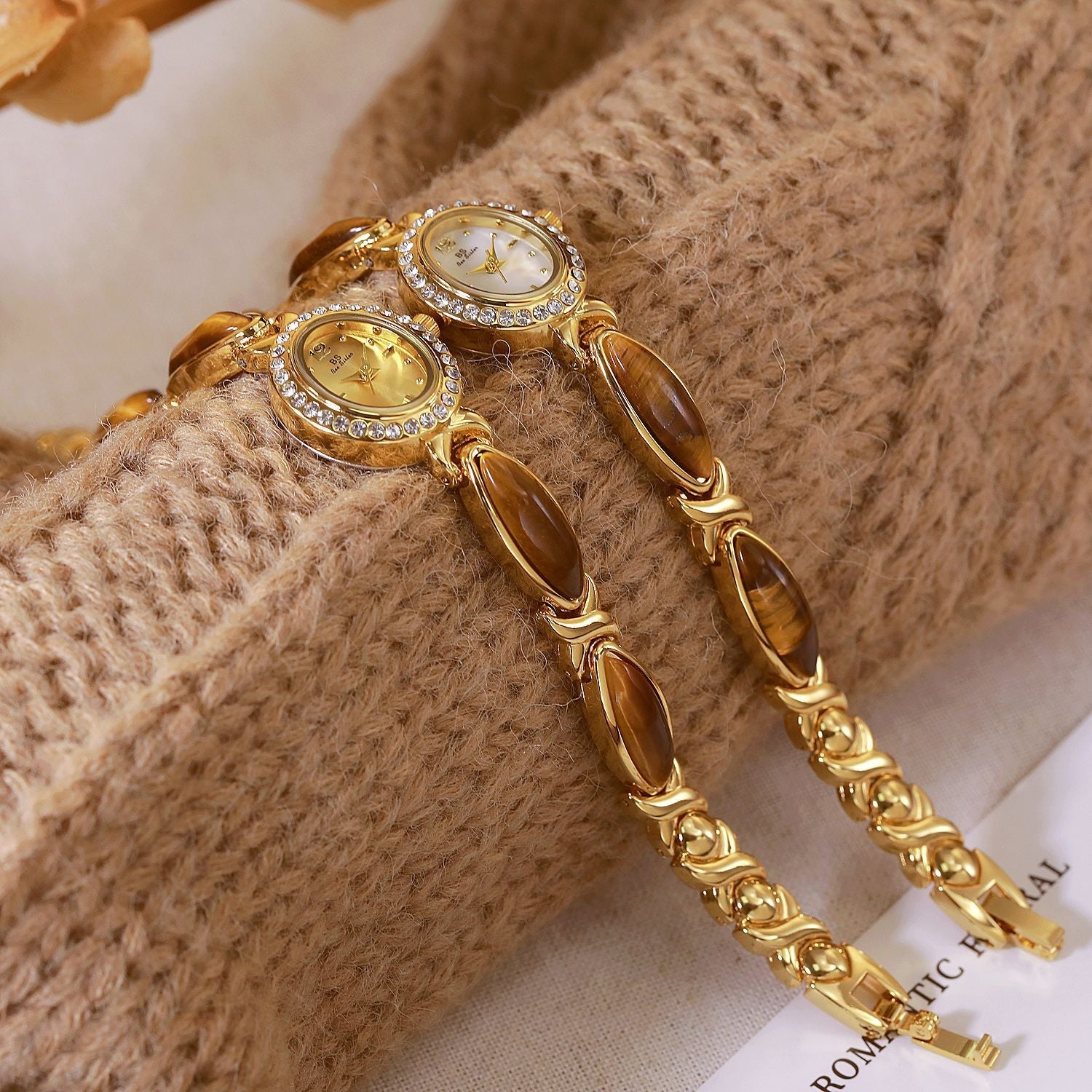 New Arrival Hot Sale Natural Tigereye Maillard Mid-ancient Chain Watch Dujana147