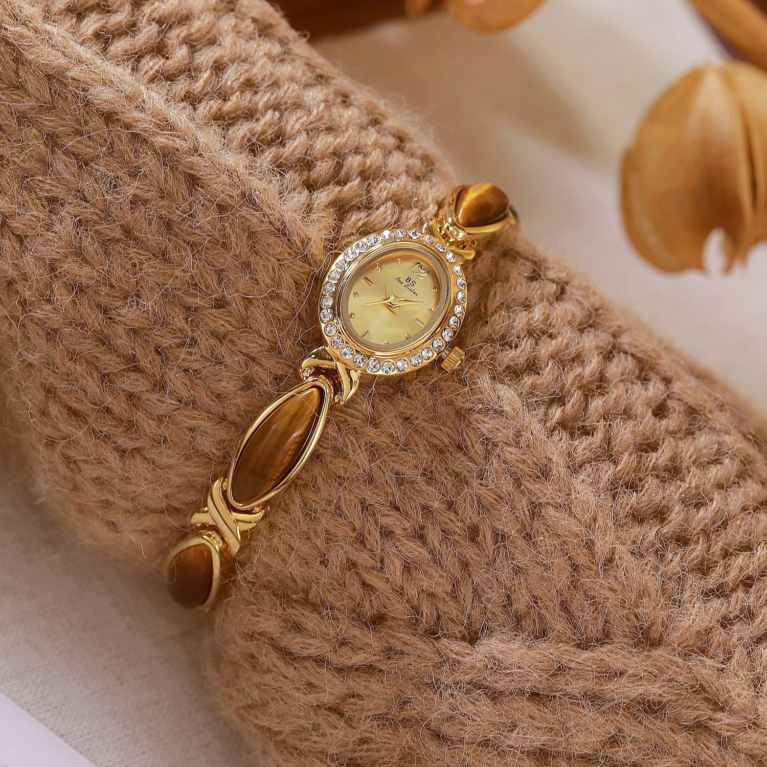 New Arrival Hot Sale Natural Tigereye Maillard Mid-ancient Chain Watch Dujana147