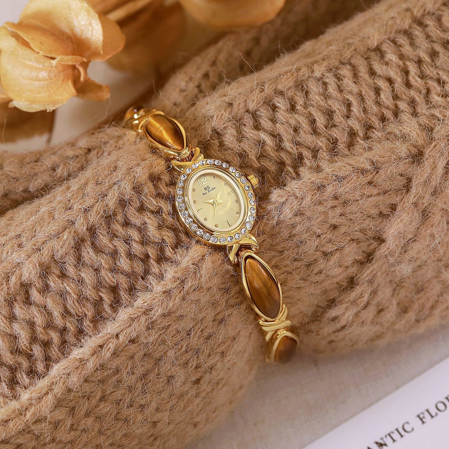 New Arrival Hot Sale Natural Tigereye Maillard Mid-ancient Chain Watch Dujana147