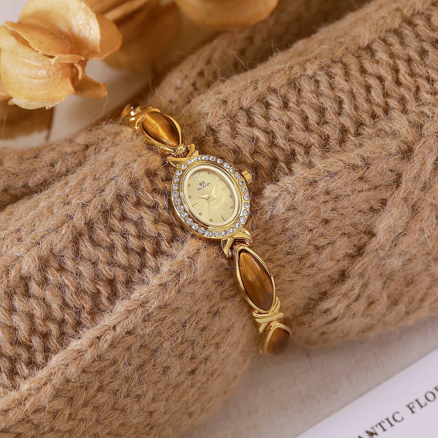 New Arrival Hot Sale Natural Tigereye Maillard Mid-ancient Chain Watch Dujana147