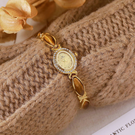 New Arrival Hot Sale Natural Tigereye Maillard Mid-ancient Chain Watch Dujana147
