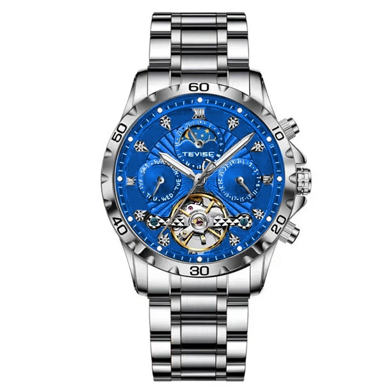 Fashion Business Men's Waterproof Tourbillon Steel Belt Mechanical Watch Dujana147