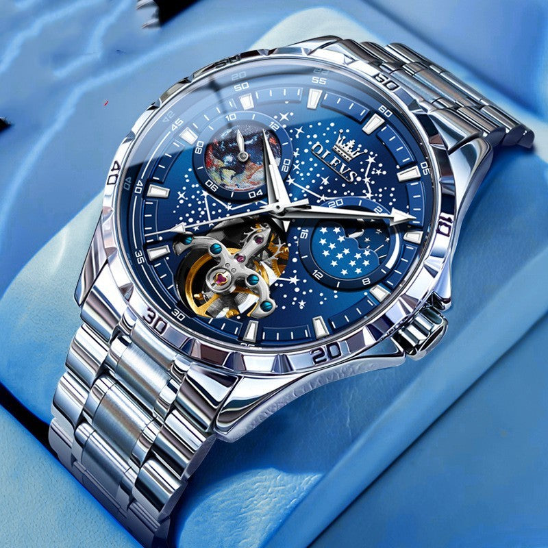Fashion Starry Sky Mechanical Watch Business Hollow Waterproof Men Dujana147