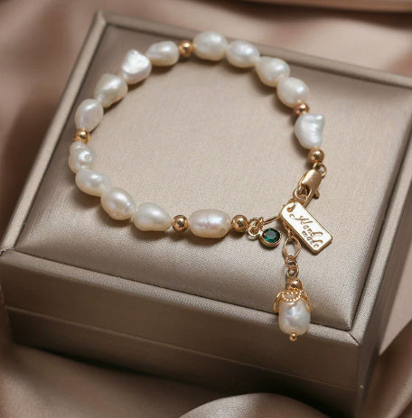 Natural Zircon Pearl Bracelet Ins Fashion Luxury Jewelry Dujana147