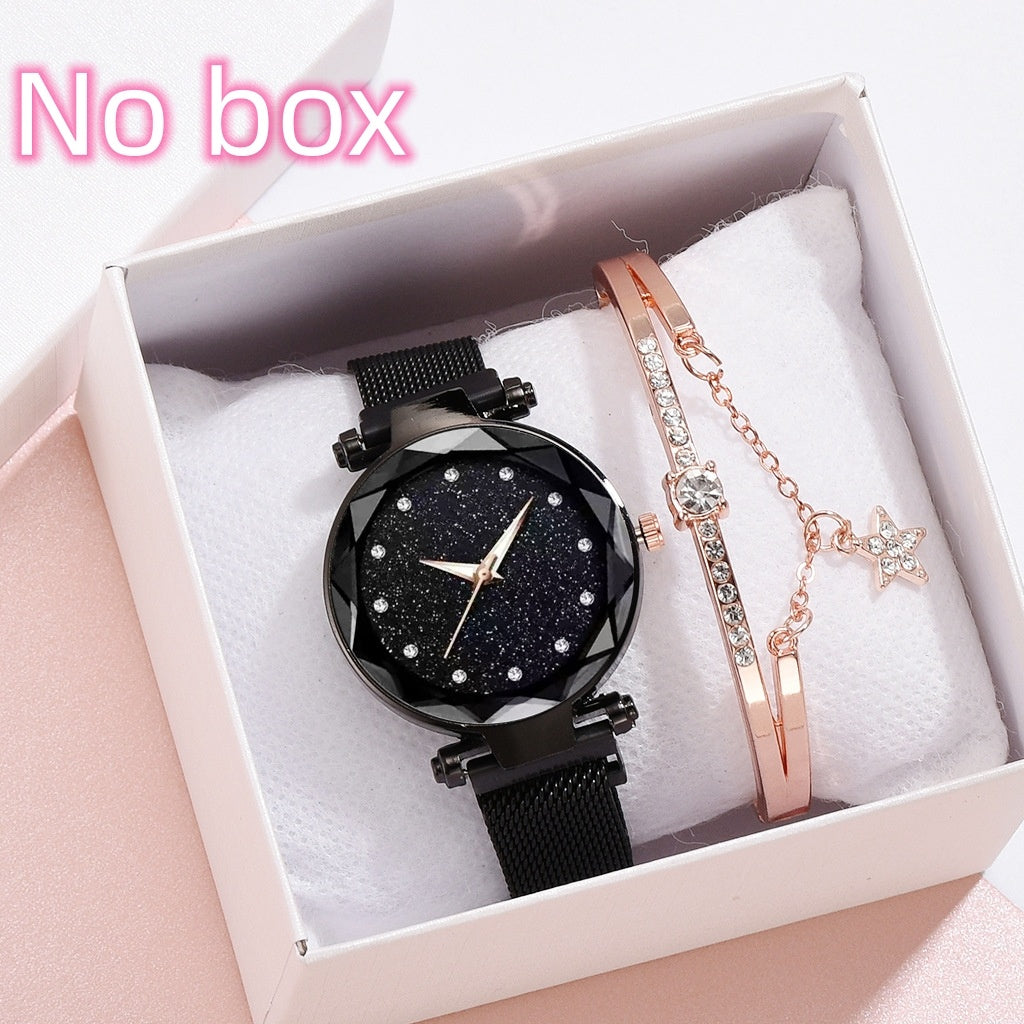 Luxury Women Watches Bracelet Set Fashion Elegant Magnet Buckle Ladies Starry Sky Watch Set Relogio Dujana147