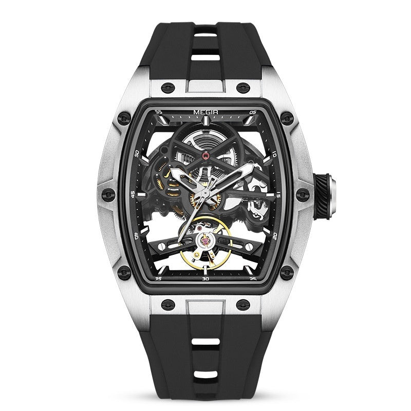 Men's Stainless Steel Shell Automatic Hollow Mechanical Watch Dujana147