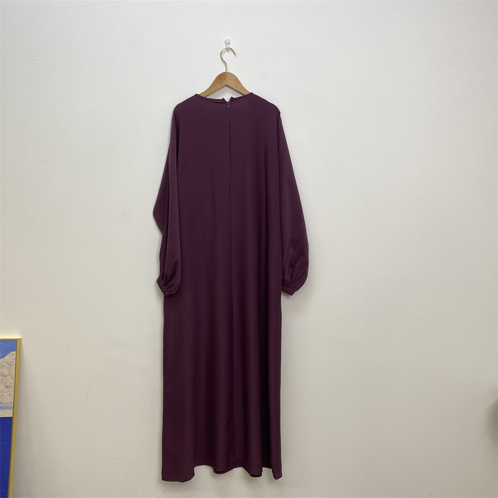 Fashion Nursing Clothes Muslim Long Sleeve Slim Fit Dress