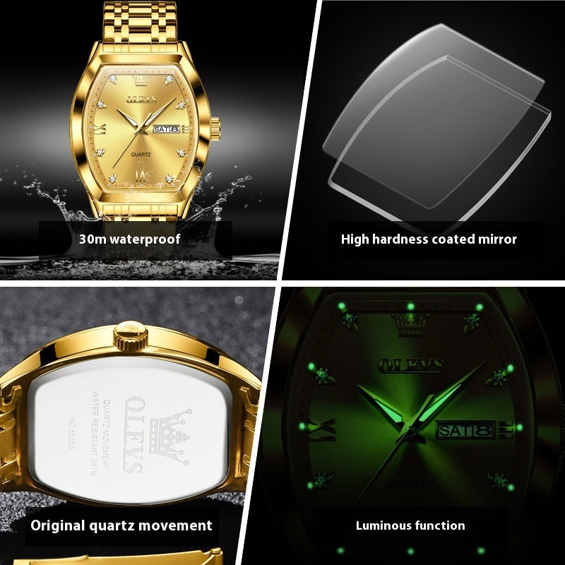 Quartz Barrel-shaped Business Authentic Men's Watch Dujana147