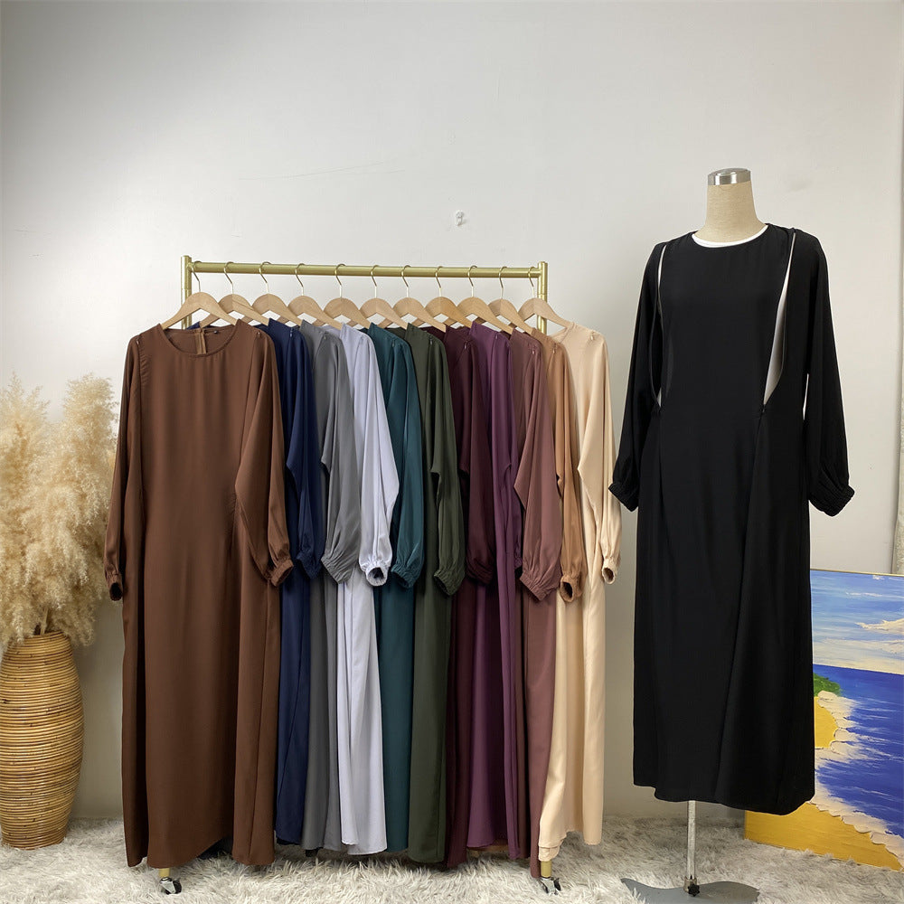 Fashion Nursing Clothes Muslim Long Sleeve Slim Fit Dress