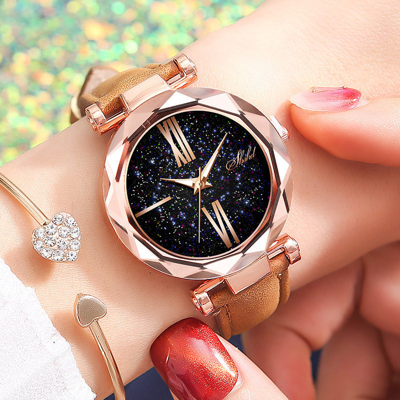 Simple Casual Starry Sky Face Ladies Watch Dujana147