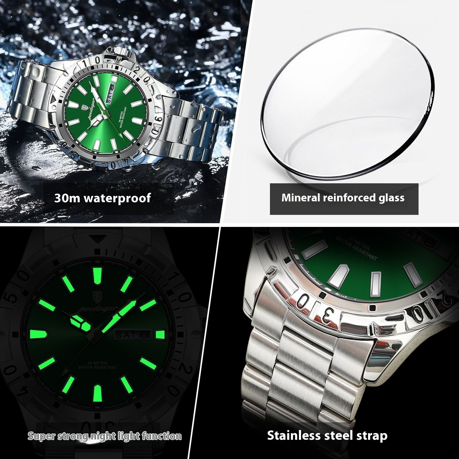 Swiss Brand Waterproof Fashion New Men's Super Strong Luminous Watch Dujana147