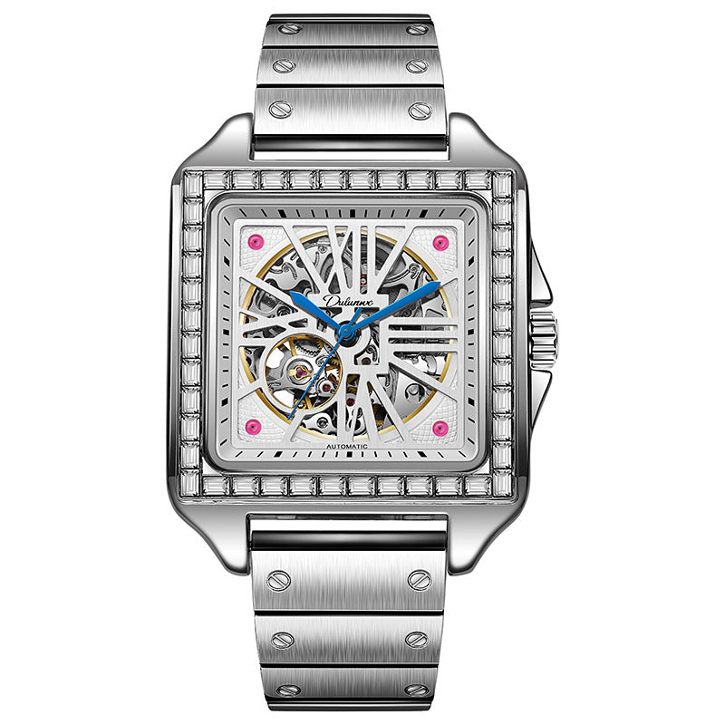 New Square Diamond-studded Design Automatic Watch Dujana147