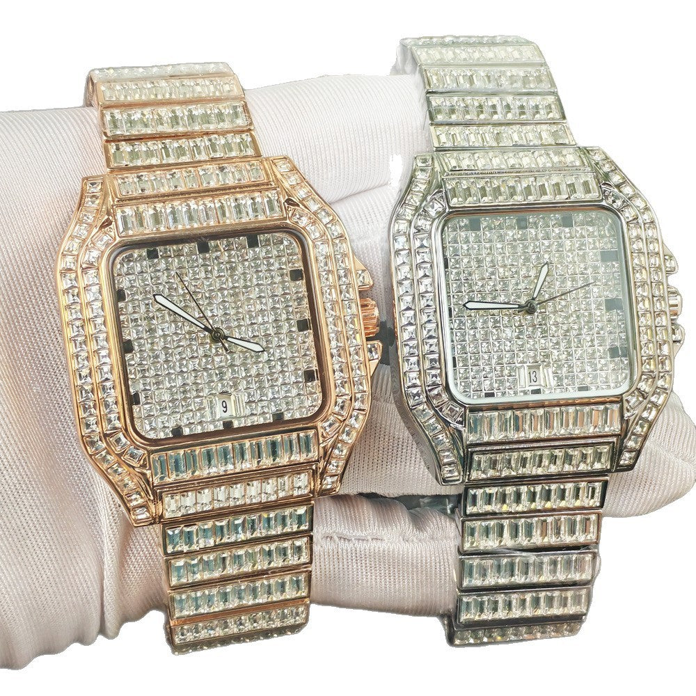 Leisure Versatile Hip Hop Men's Diamond-embedded Watch Dujana147