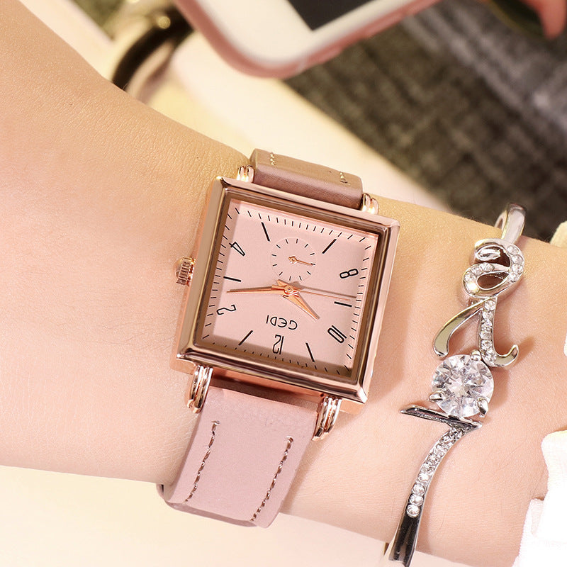 Schoolgirl's Waterproof Square Dial Belt Watch Dujana147