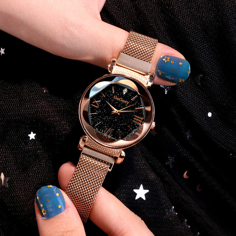 Point Diamond Simple Fashion Ladies Mesh Strap Quartz Watch Dujana147