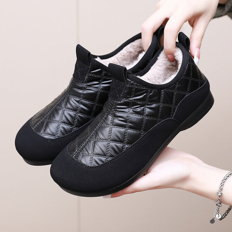 Waterproof Non-slip Snow Boots Fleece-lined Warm Leisure Cotton Shoes