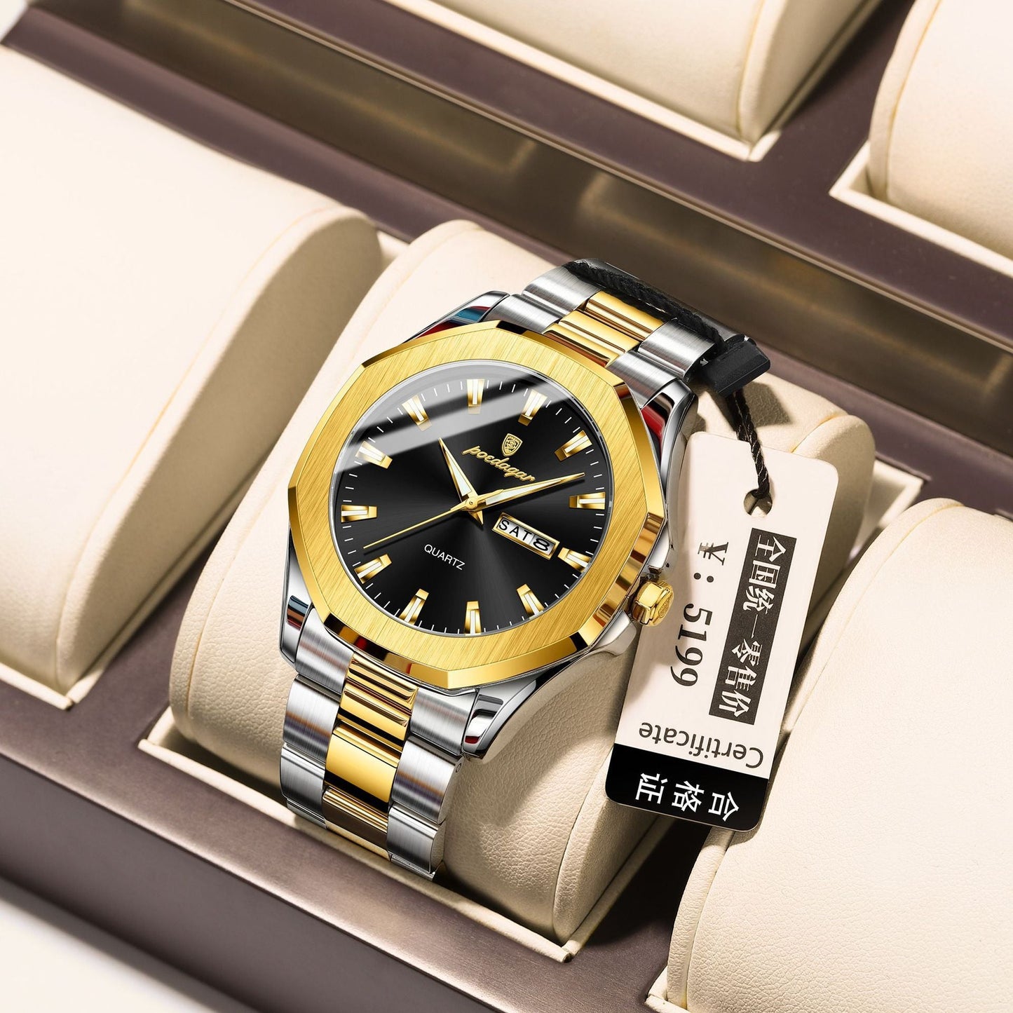 Men's Steel Strap Quartz Watch Dujana147