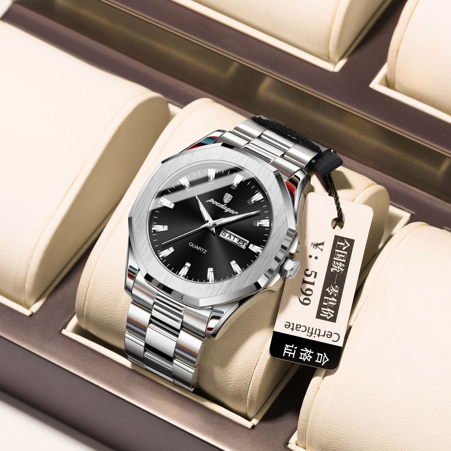 Men's Steel Strap Quartz Watch Dujana147