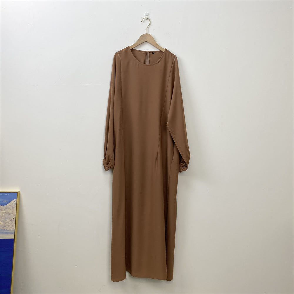 Fashion Nursing Clothes Muslim Long Sleeve Slim Fit Dress