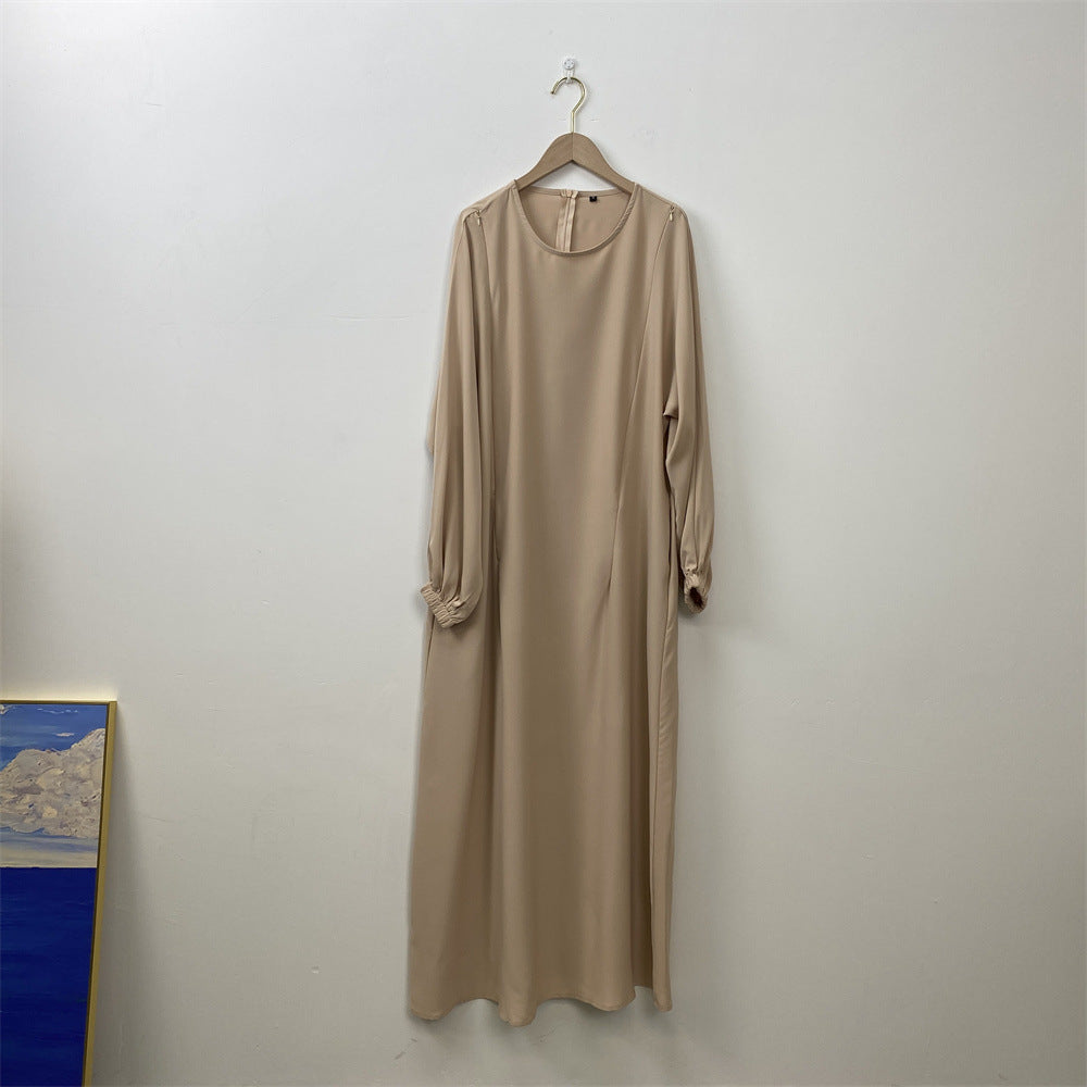 Fashion Nursing Clothes Muslim Long Sleeve Slim Fit Dress